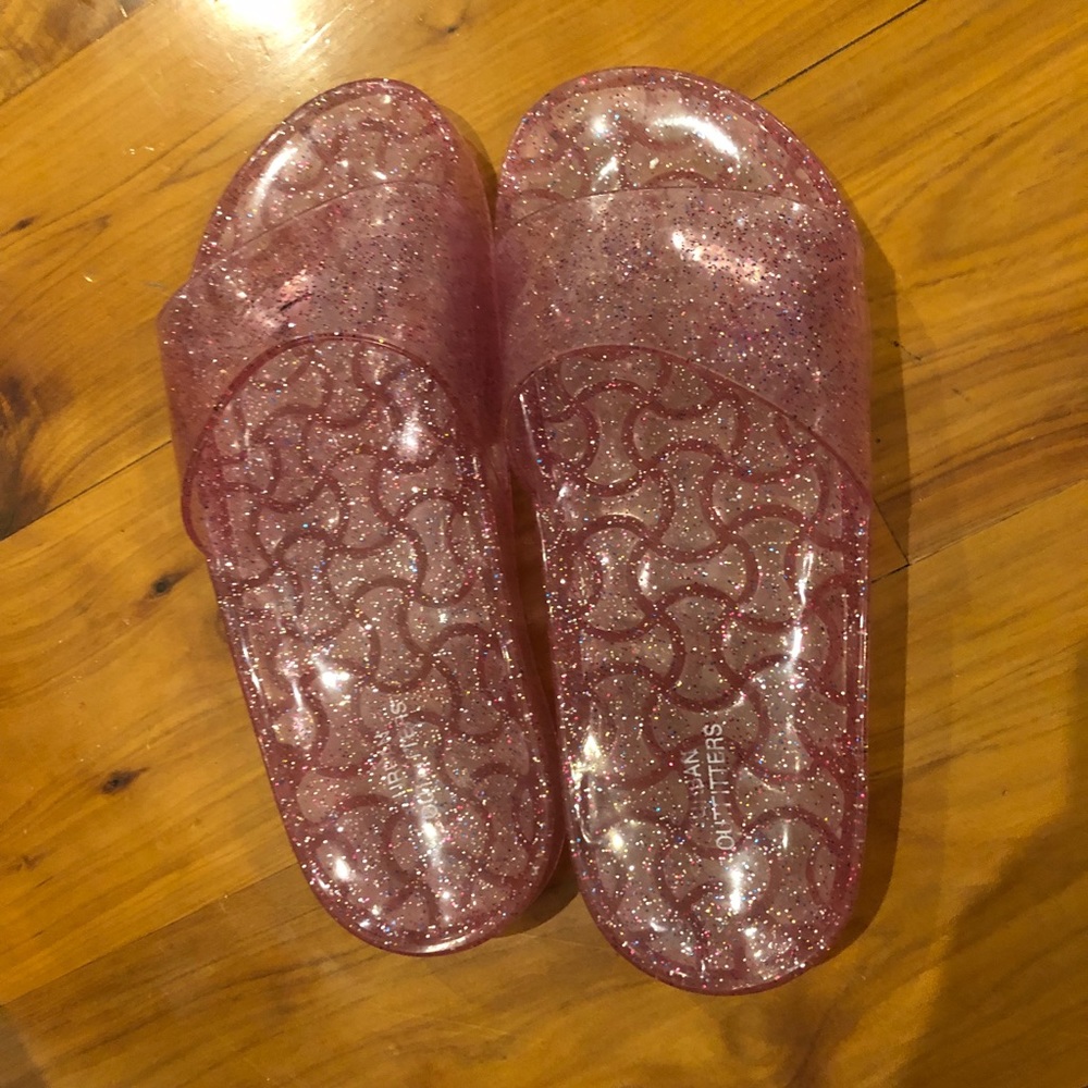 Urban Outfitters Pink Glitter Slides Sandals